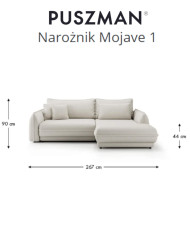 Narożnik Mojave 1, funkcja spania, pojemnik, PUSZMAN