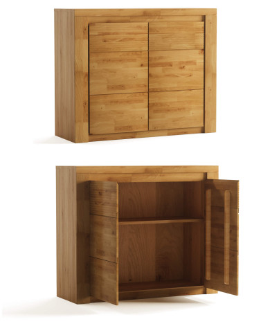 Komoda Bruno 05, dwudrzwiowa, front dąb lity olejowany, SIUDY