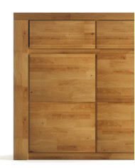 Komoda Bruno 10, trzydrzwiowa z szufladami, front dąb lity olejowany, SIUDY