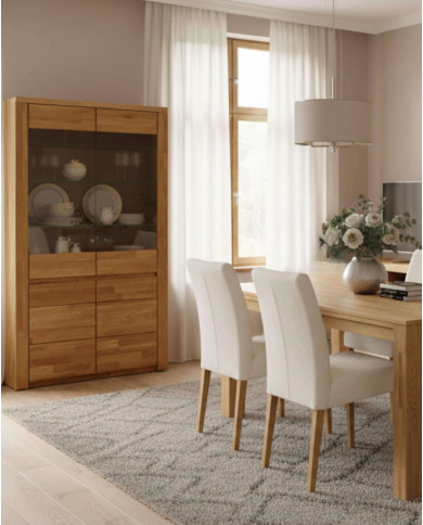 Komoda Bruno 19, czterodrzwiowa, front dąb lity olejowany, SIUDY