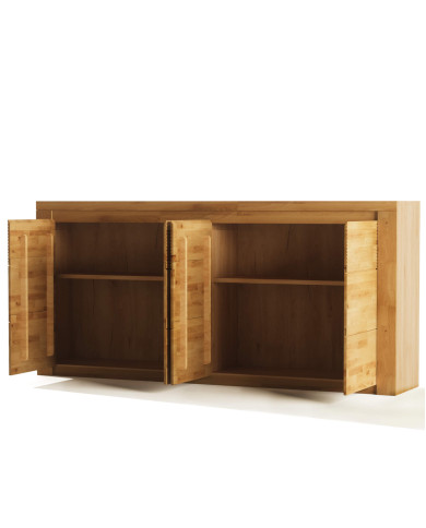 Komoda Bruno 19, czterodrzwiowa, front dąb lity olejowany, SIUDY