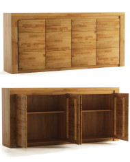 Komoda Bruno 19, czterodrzwiowa, front dąb lity olejowany, SIUDY