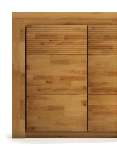 Komoda Bruno 19, czterodrzwiowa, front dąb lity olejowany, SIUDY