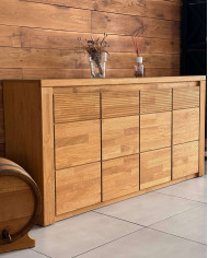 Komoda Bruno 19, czterodrzwiowa, front dąb lity olejowany, SIUDY