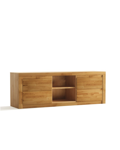 Szafka RTV Bruno 41, z drzwiami i wnęką na sprzęt, front lity dąb olejowany, SIUDY