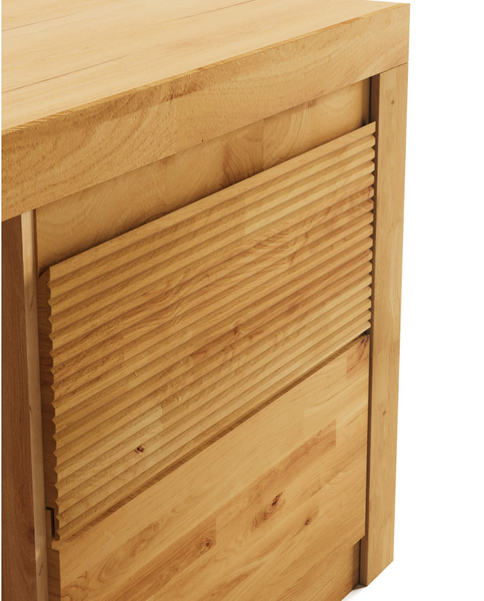 Szafka RTV Bruno 41, z drzwiami i wnęką na sprzęt, front lity dąb olejowany, SIUDY