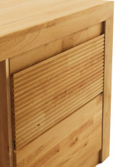 Szafka RTV Bruno 41, z drzwiami i wnęką na sprzęt, front lity dąb olejowany, SIUDY