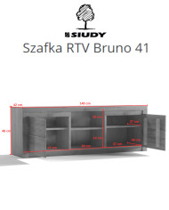 Szafka RTV Bruno 41, z drzwiami i wnęką na sprzęt, front lity dąb olejowany, SIUDY