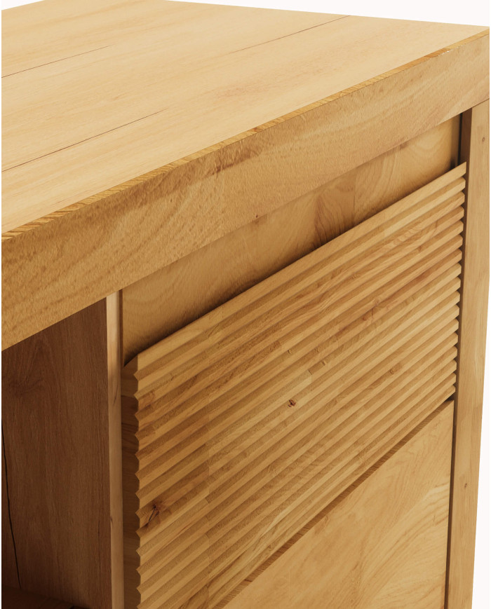 Szafka RTV Bruno 44, z drzwiami, szufladą i wnęką na sprzęt, front lity dąb olejowany, SIUDY