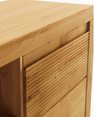 Szafka RTV Bruno 44, z drzwiami, szufladą i wnęką na sprzęt, front lity dąb olejowany, SIUDY