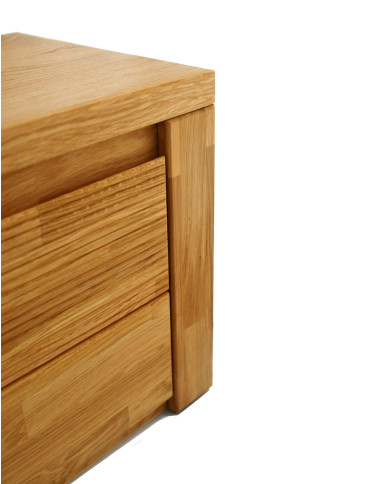 Szafka RTV Bruno 48, z drzwiami, szufladą i wnęką na sprzęt, front lity dąb olejowany, SIUDY