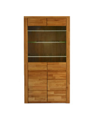 Witryna wysoka Bruno 72, dwudrzwiowa, przeszklona, front lity dąb olejowany, SIUDY