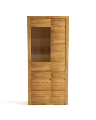Witryna wysoka Bruno 73, czterodrzwiowa, przeszklona, front lity dąb olejowany, SIUDY