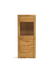 Witryna niska Bruno 81, dwudrzwiowa, przeszklona, front lity dąb olejowany, SIUDY