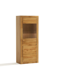 Witryna niska Bruno 81, dwudrzwiowa, przeszklona, front lity dąb olejowany, SIUDY