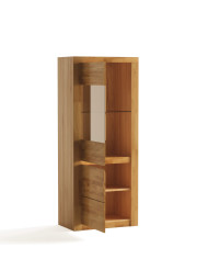 Witryna niska Bruno 81, dwudrzwiowa, przeszklona, front lity dąb olejowany, SIUDY