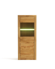 Witryna niska Bruno 81, dwudrzwiowa, przeszklona, front lity dąb olejowany, SIUDY