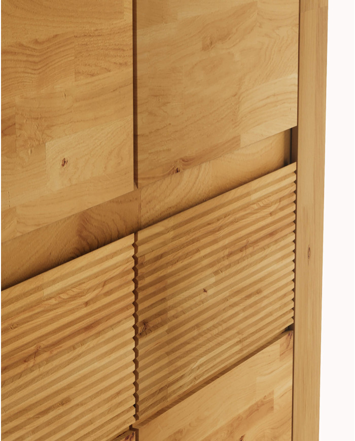 Witryna niska Bruno 81, dwudrzwiowa, przeszklona, front lity dąb olejowany, SIUDY