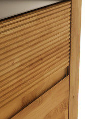 Witryna wąska Bruno 90 L, lewa, dwudrzwiowa, przeszklona, front lity dąb olejowany, SIUDY