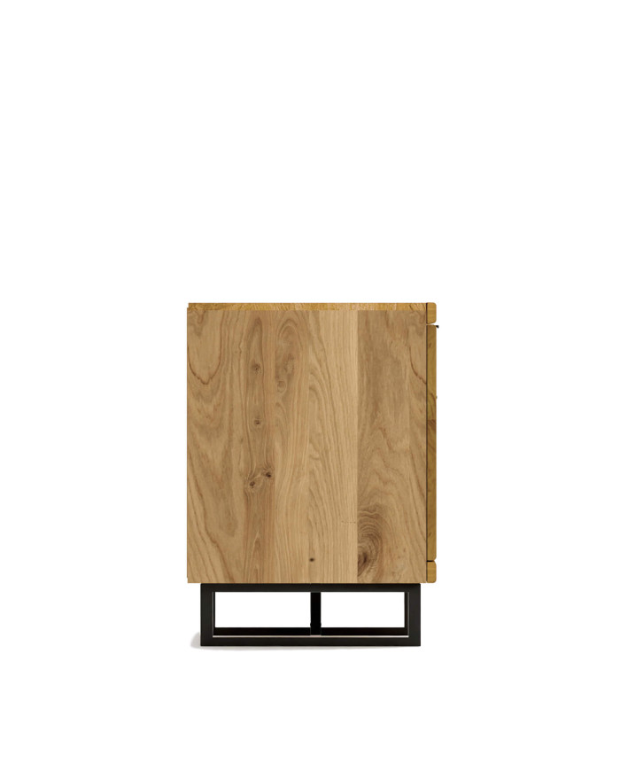 Szafka RTV Mono Loft MOE-01, z drzwiami i wnęką na sprzęt, front lity dąb olejowany, SIUDY