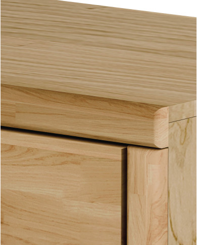 Szafka RTV Mono Loft MOE-01, z drzwiami i wnęką na sprzęt, front lity dąb olejowany, SIUDY