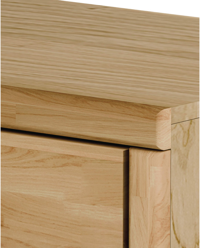 Szafka RTV Mono Loft MOE-01, z drzwiami i wnęką na sprzęt, front lity dąb olejowany, SIUDY