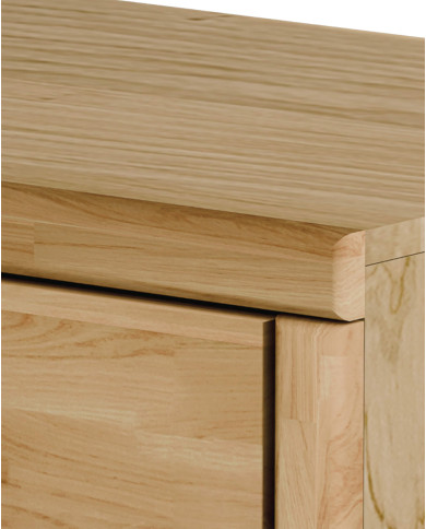 Szafka RTV Mono Loft MOE-02, z drzwiami i wnęką na sprzęt, front lity dąb olejowany, SIUDY