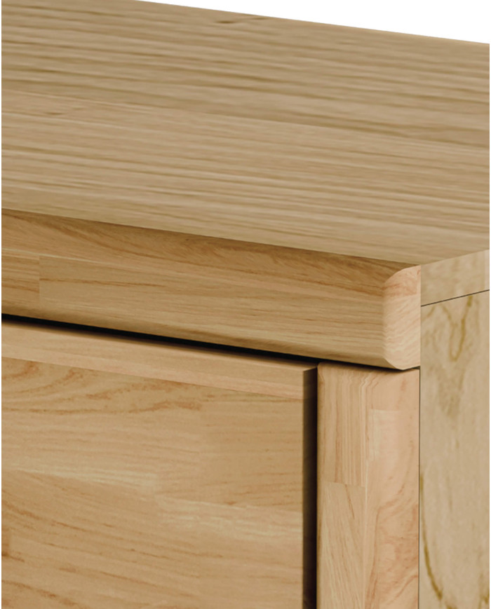 Szafka RTV Mono Loft MOE-02, z drzwiami i wnęką na sprzęt, front lity dąb olejowany, SIUDY