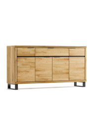 Komoda Mono Loft MOE-03, czterodrzwiowa z szufladą, front dąb lity olejowany, SIUDY