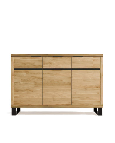 Komoda Mono Loft MOE-32, trzydrzwiowa z szufladą, front dąb lity olejowany, SIUDY