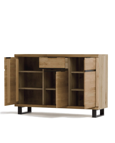 Komoda Mono Loft MOE-32, trzydrzwiowa z szufladą, front dąb lity olejowany, SIUDY