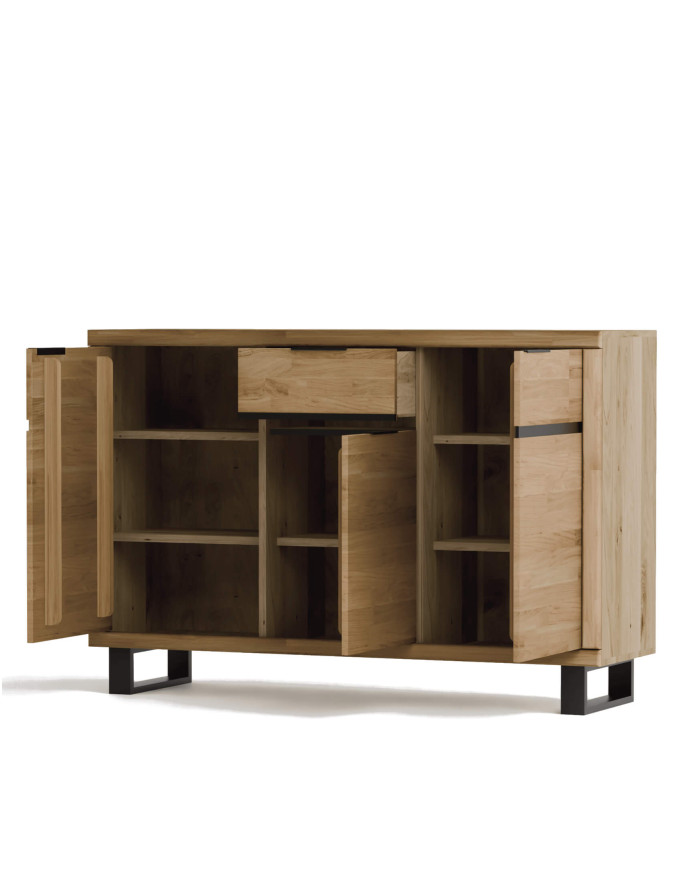 Komoda Mono Loft MOE-32, trzydrzwiowa z szufladą, front dąb lity olejowany, SIUDY