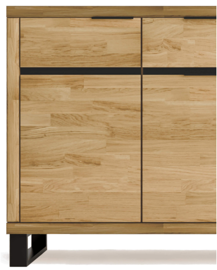 Komoda Mono Loft MOE-32, trzydrzwiowa z szufladą, front dąb lity olejowany, SIUDY