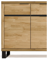 Komoda Mono Loft MOE-32, trzydrzwiowa z szufladą, front dąb lity olejowany, SIUDY