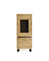 Witryna niska Mono Loft MOE-04, jednodrzwiowa, przeszklona, front lity dąb olejowany, SIUDY