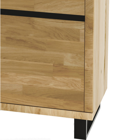 Witryna niska Mono Loft MOE-04, jednodrzwiowa, przeszklona, front lity dąb olejowany, SIUDY