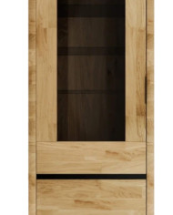 Witryna wąska Mono Loft MOE-06, jednodrzwiowa, przeszklona, front lity dąb olejowany, SIUDY