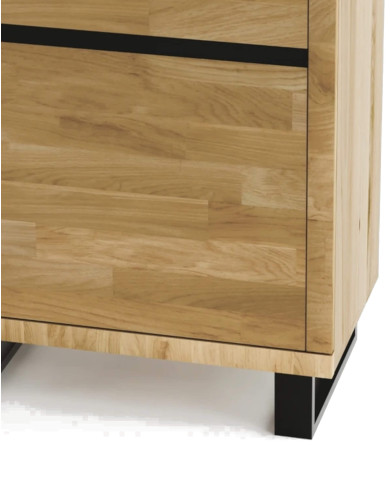 Witryna wąska Mono Loft MOE-06, jednodrzwiowa, przeszklona, front lity dąb olejowany, SIUDY