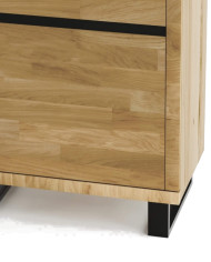 Witryna wąska Mono Loft MOE-06, jednodrzwiowa, przeszklona, front lity dąb olejowany, SIUDY