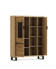 Witryna niska Mono Loft MOE-07, jednodrzwiowa, przeszklona, front lity dąb olejowany, SIUDY