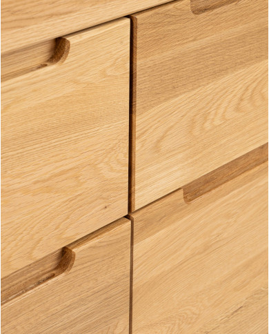 Komoda Napoli NE-10, trzydrzwiowa z szufladami, front dąb lity olejowany, SIUDY