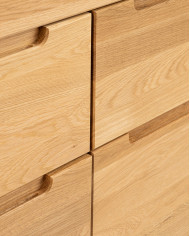 Komoda Napoli NE-10, trzydrzwiowa z szufladami, front dąb lity olejowany, SIUDY