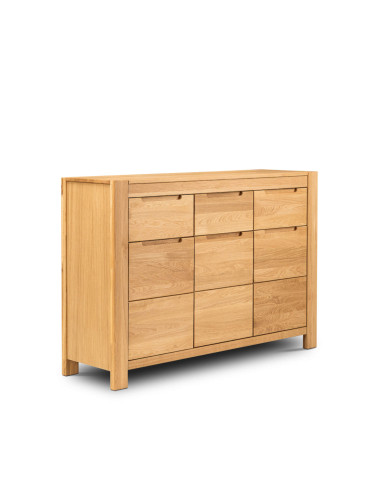 Komoda Napoli NE-10, trzydrzwiowa z szufladami, front dąb lity olejowany, SIUDY