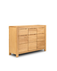 Komoda Napoli NE-10, trzydrzwiowa z szufladami, front dąb lity olejowany, SIUDY