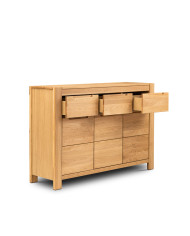 Komoda Napoli NE-10, trzydrzwiowa z szufladami, front dąb lity olejowany, SIUDY