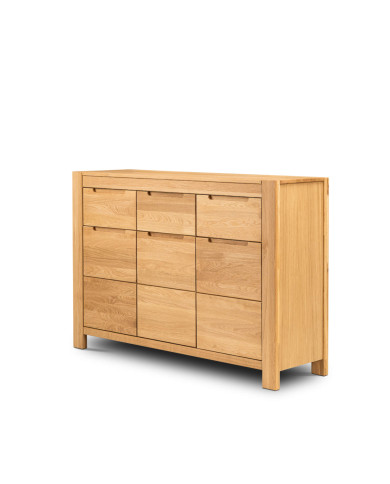 Komoda Napoli NE-10, trzydrzwiowa z szufladami, front dąb lity olejowany, SIUDY