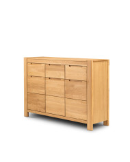 Komoda Napoli NE-10, trzydrzwiowa z szufladami, front dąb lity olejowany, SIUDY