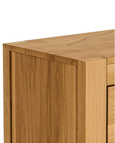 Komoda Napoli NE-10, trzydrzwiowa z szufladami, front dąb lity olejowany, SIUDY