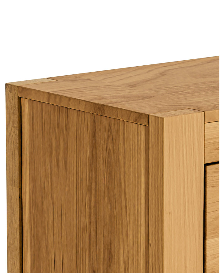 Komoda Napoli NE-10, trzydrzwiowa z szufladami, front dąb lity olejowany, SIUDY