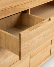 Komoda Napoli NE-15, czterodrzwiowa z szufladami i wnęką, front dąb lity olejowany, SIUDY